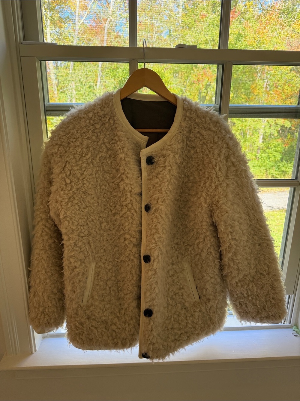 Alex Mill Cream Sherpa Puffer Jacket